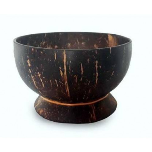 Coconut Shell Wooden Soup Bowl with Base 